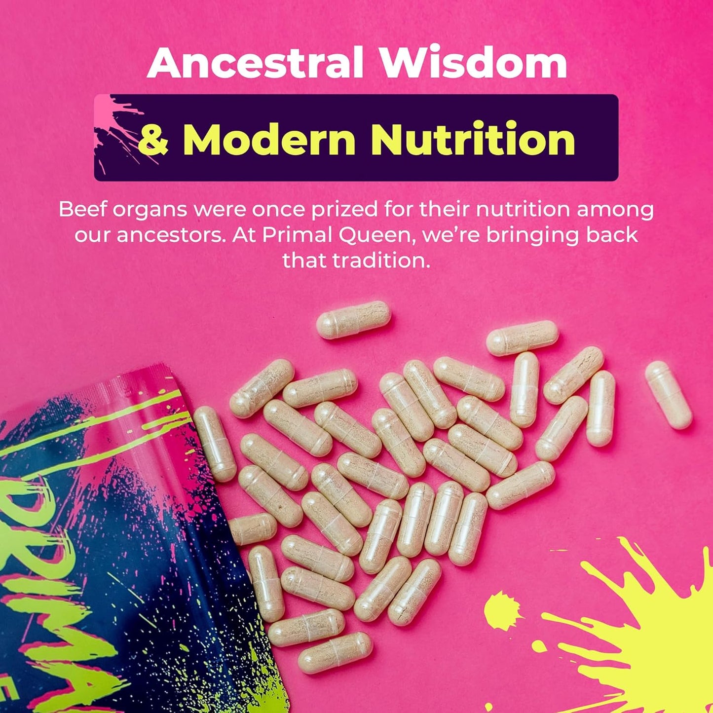 Female-Optimized Beef Organ Superfood Supplement (Beef Liver, Kidney, Heart, & 3 More) - 100% Grass Fed, Pasture Raised - 3Rd Party & Clinically Tested