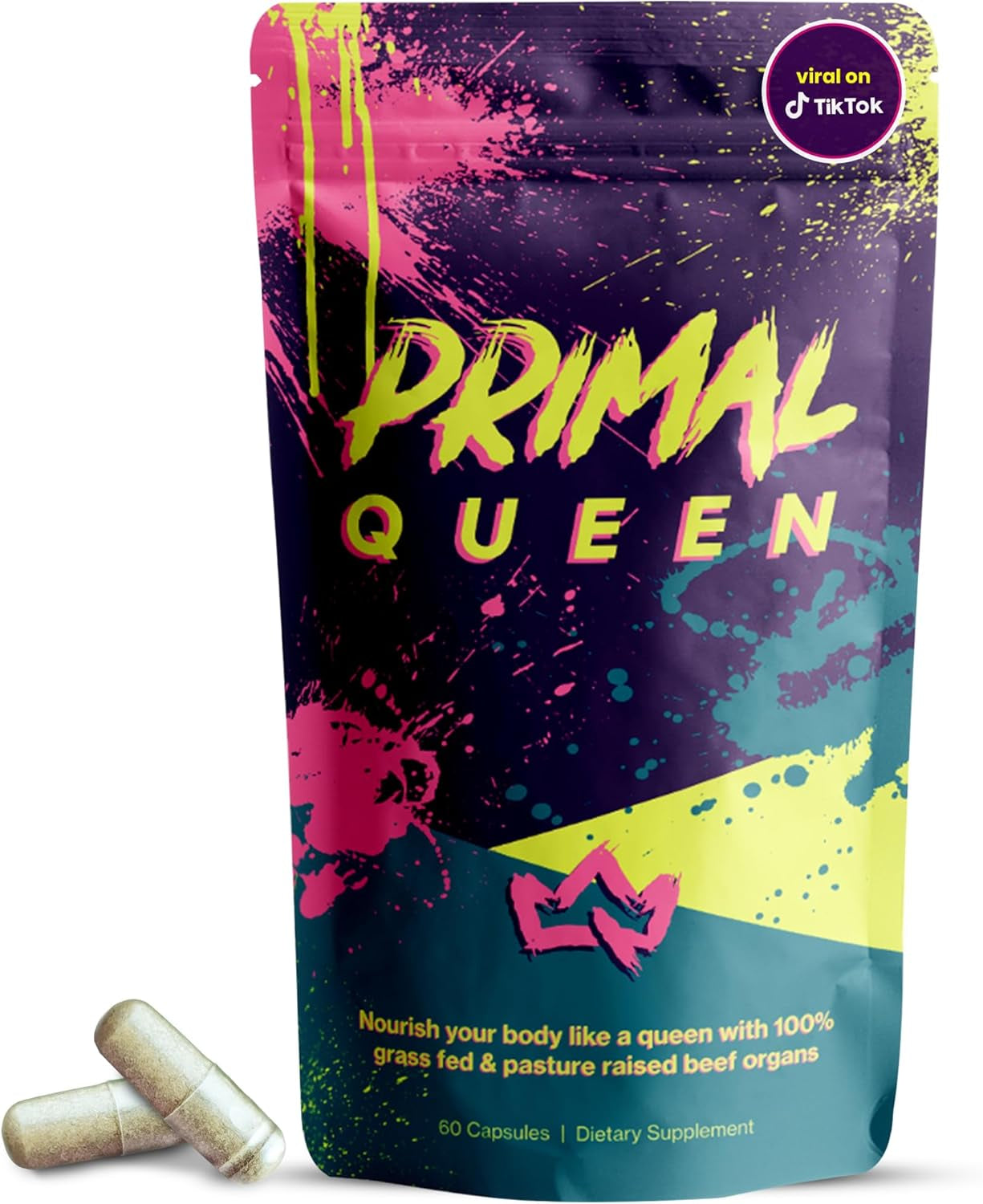 Female-Optimized Beef Organ Superfood Supplement (Beef Liver, Kidney, Heart, & 3 More) - 100% Grass Fed, Pasture Raised - 3Rd Party & Clinically Tested