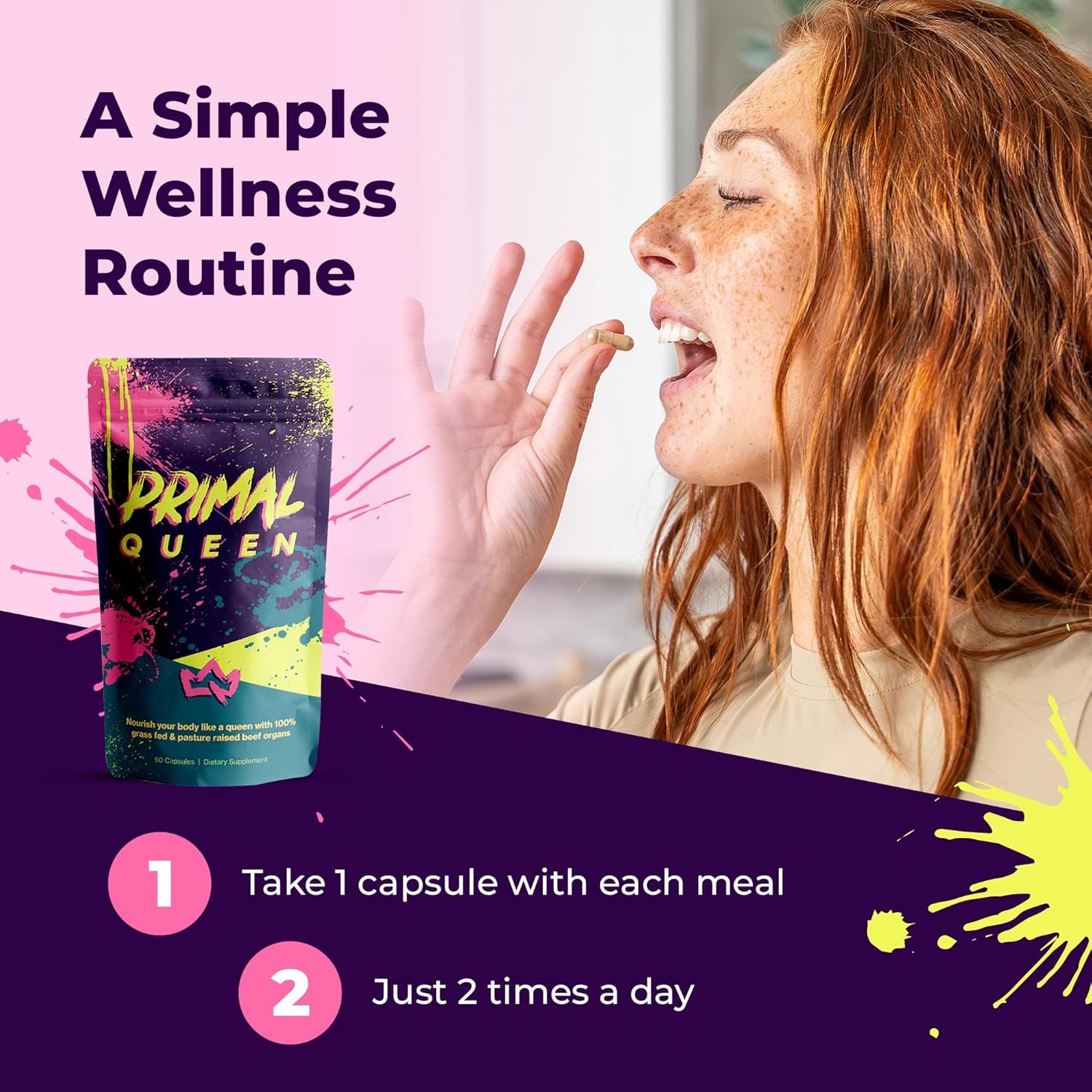 Female-Optimized Beef Organ Superfood Supplement (Beef Liver, Kidney, Heart, & 3 More) - 100% Grass Fed, Pasture Raised - 3Rd Party & Clinically Tested