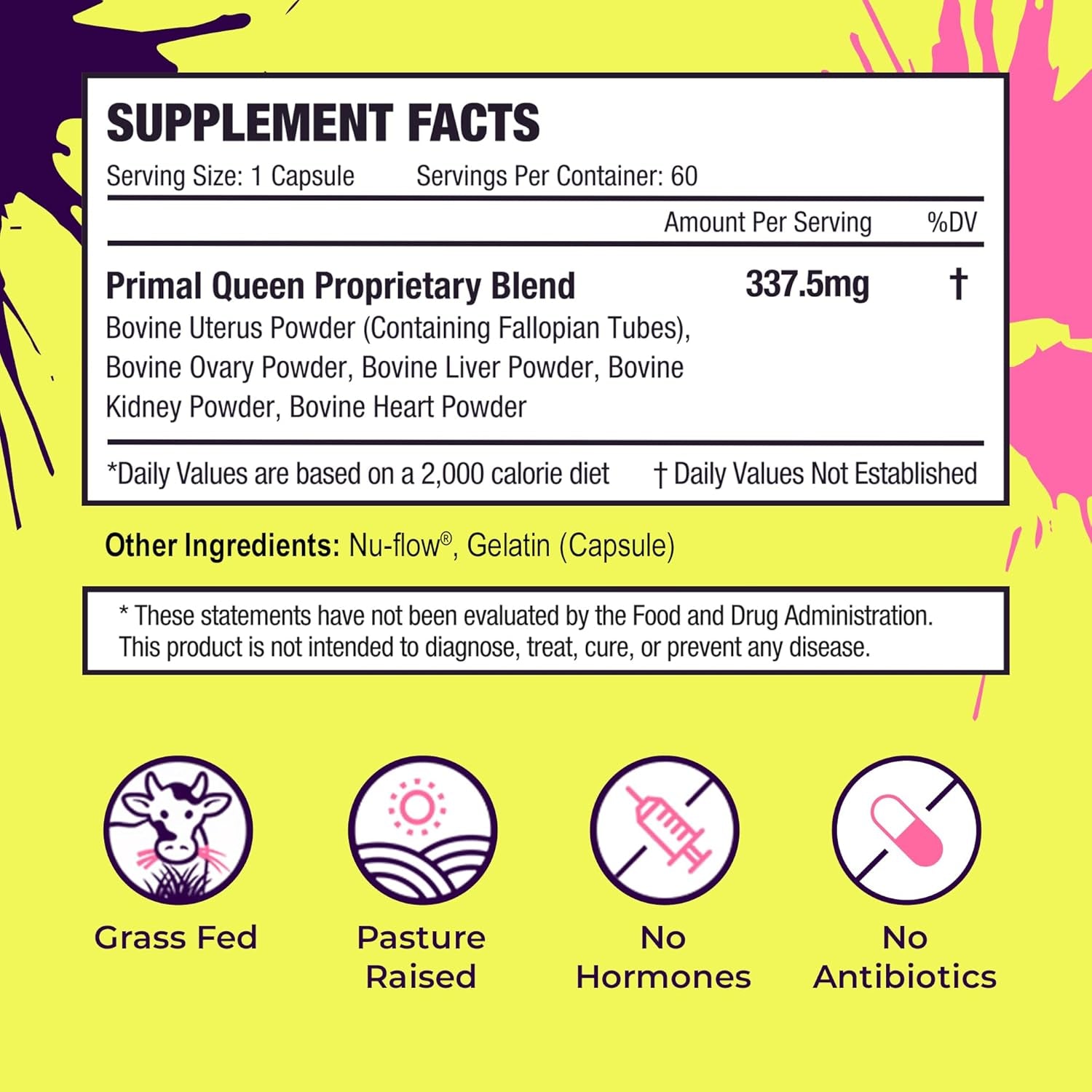 Female-Optimized Beef Organ Superfood Supplement (Beef Liver, Kidney, Heart, & 3 More) - 100% Grass Fed, Pasture Raised - 3Rd Party & Clinically Tested